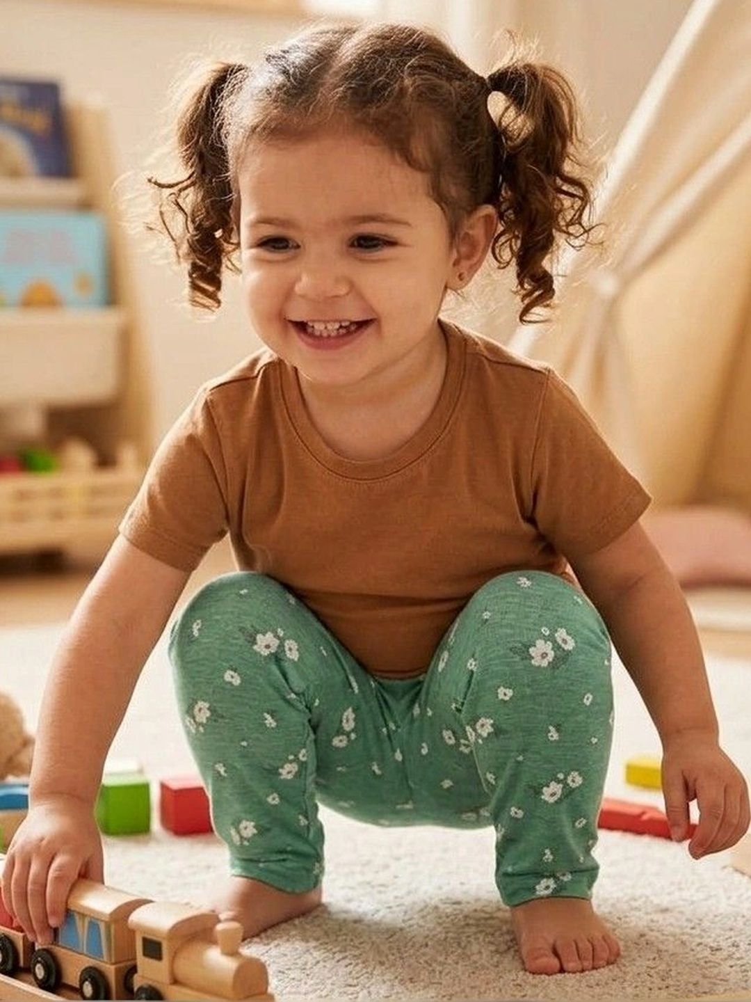 BAESD Girls Printed Pure Cotton Ankle Length Leggings-picture-31