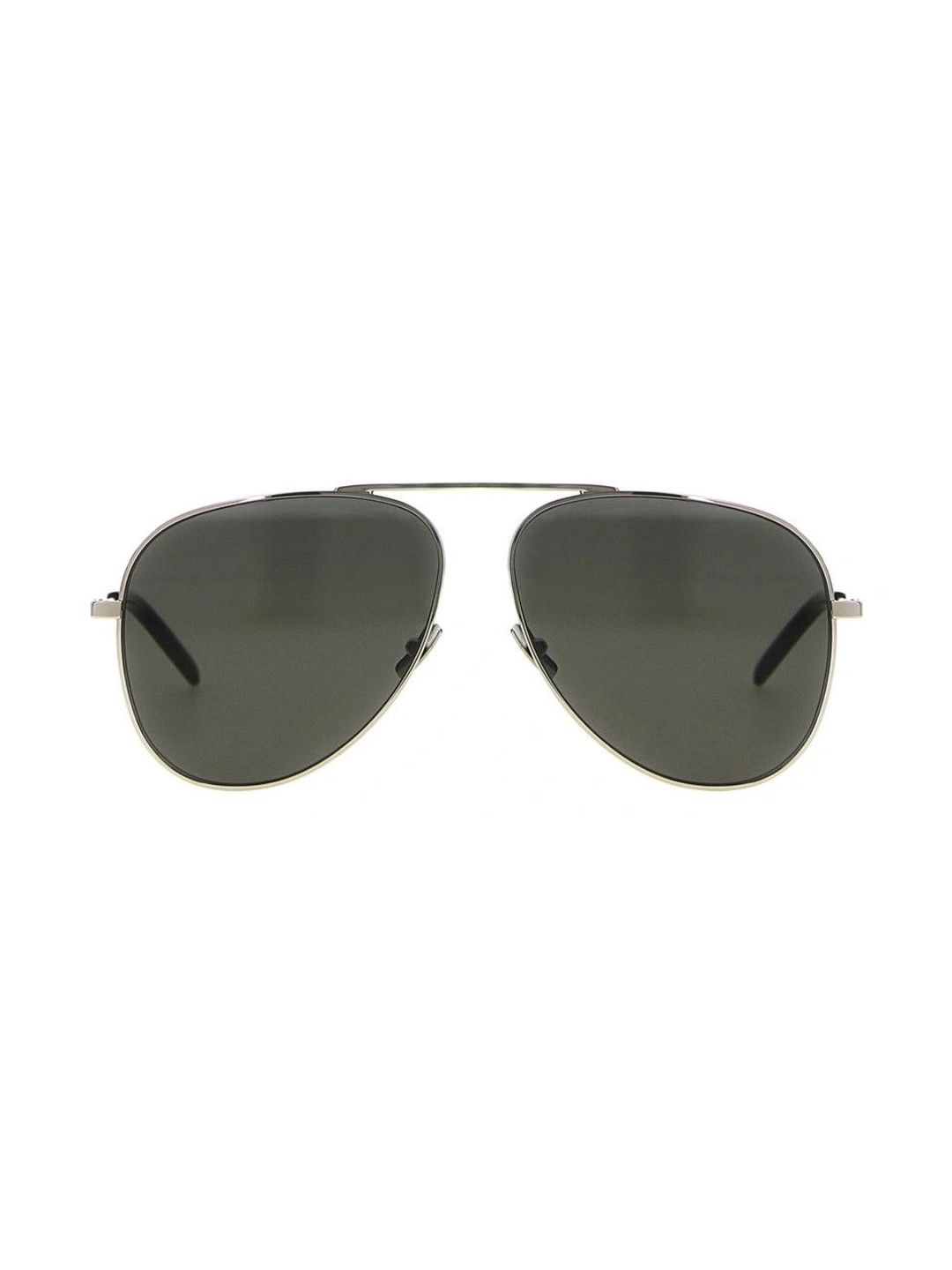 Saint Laurent Women Black Lens & Silver-Toned Aviator Sunglasses with-image-39