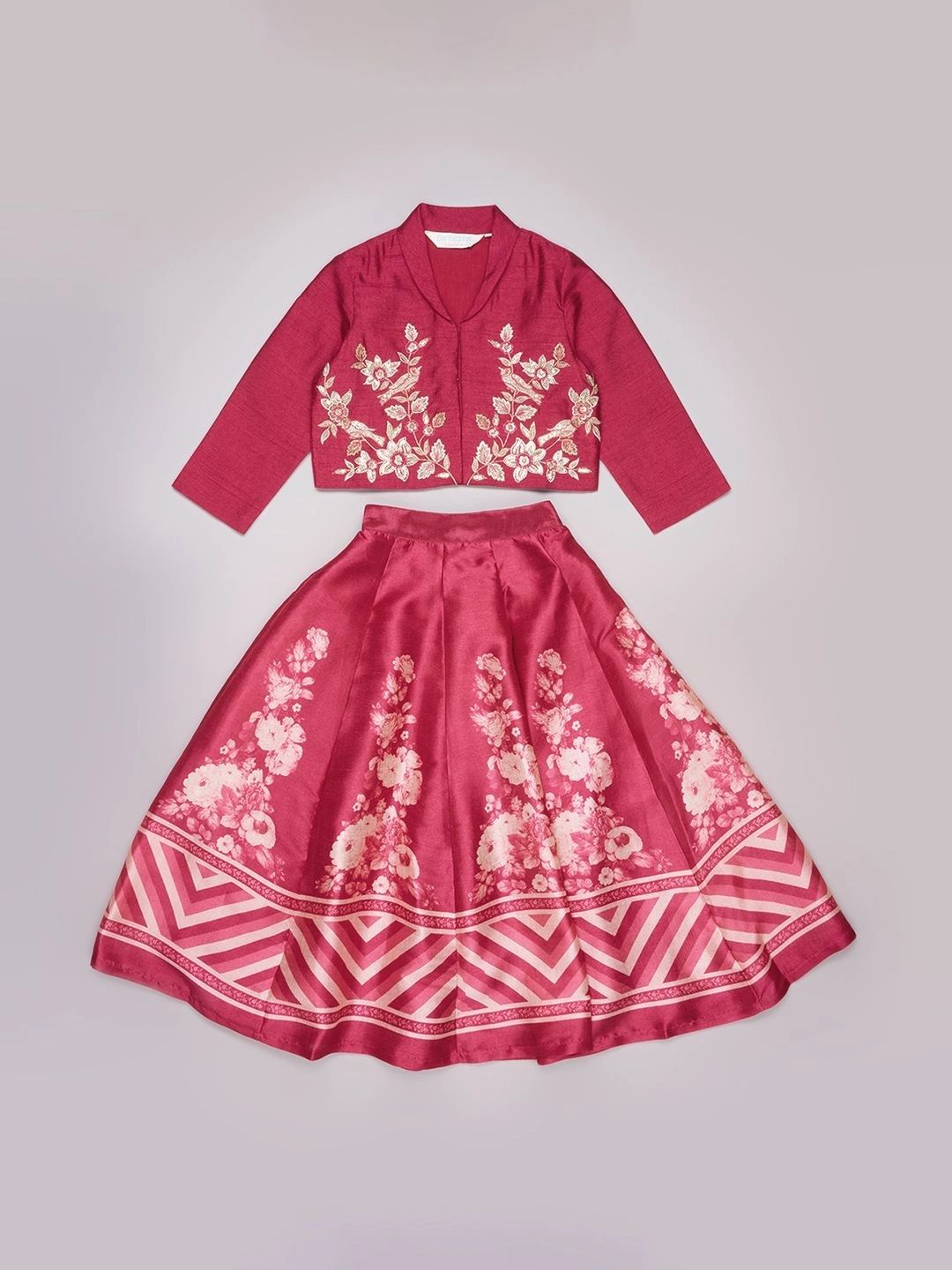 AKKRITI BY PANTALOONS Girls Embroidered Sequinned Ready to Wear Lehenga &-picture-17