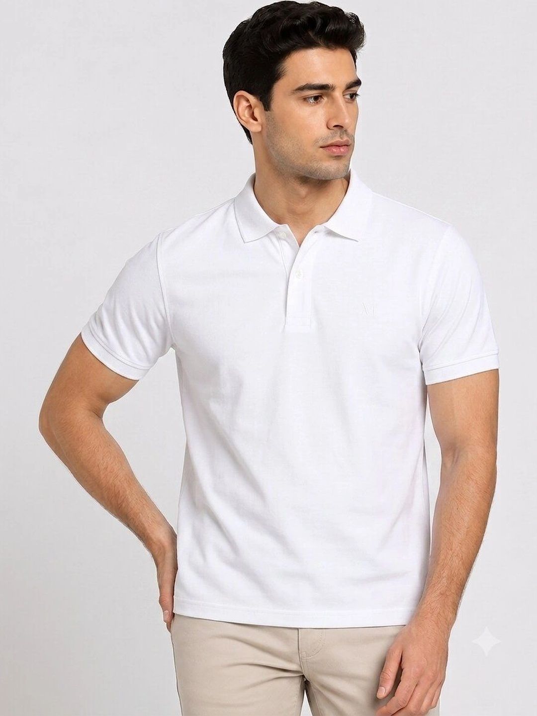 MAXZONE Men Polo Collar Pure Cotton T-shirt-picture-36