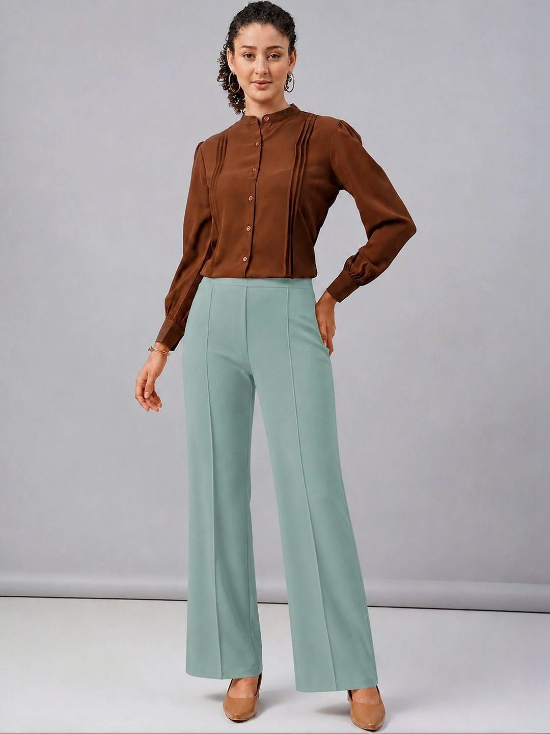 HERE&NOW Women Relaxed Easy Wash Trousers-picture-46