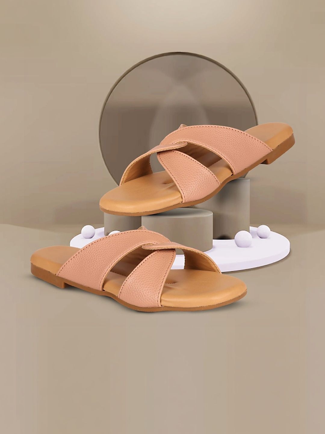 CORSICA Women Textured Open Toe Flats-image-10