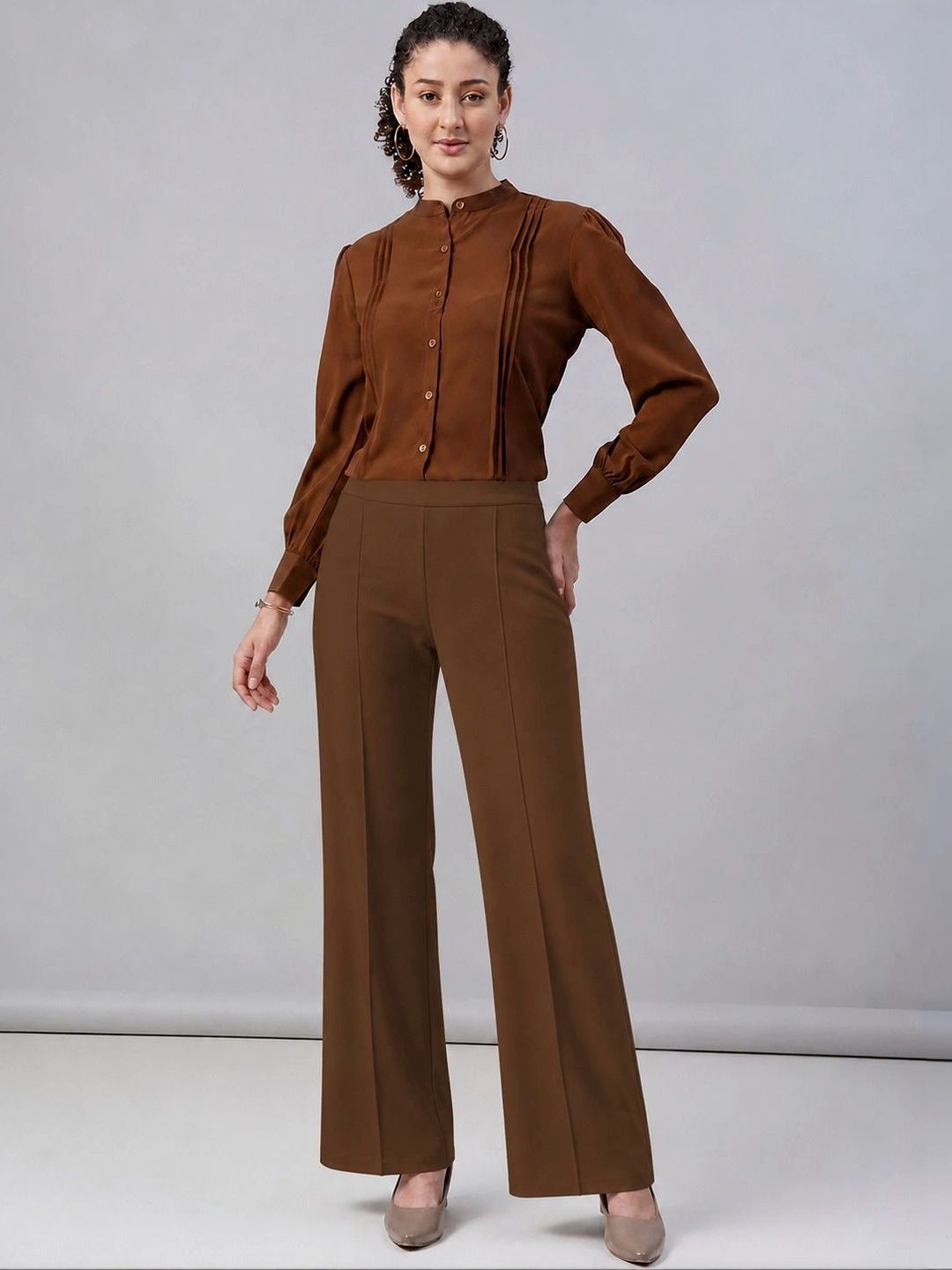 HERE&NOW Women Relaxed Easy Wash Trousers-picture-33