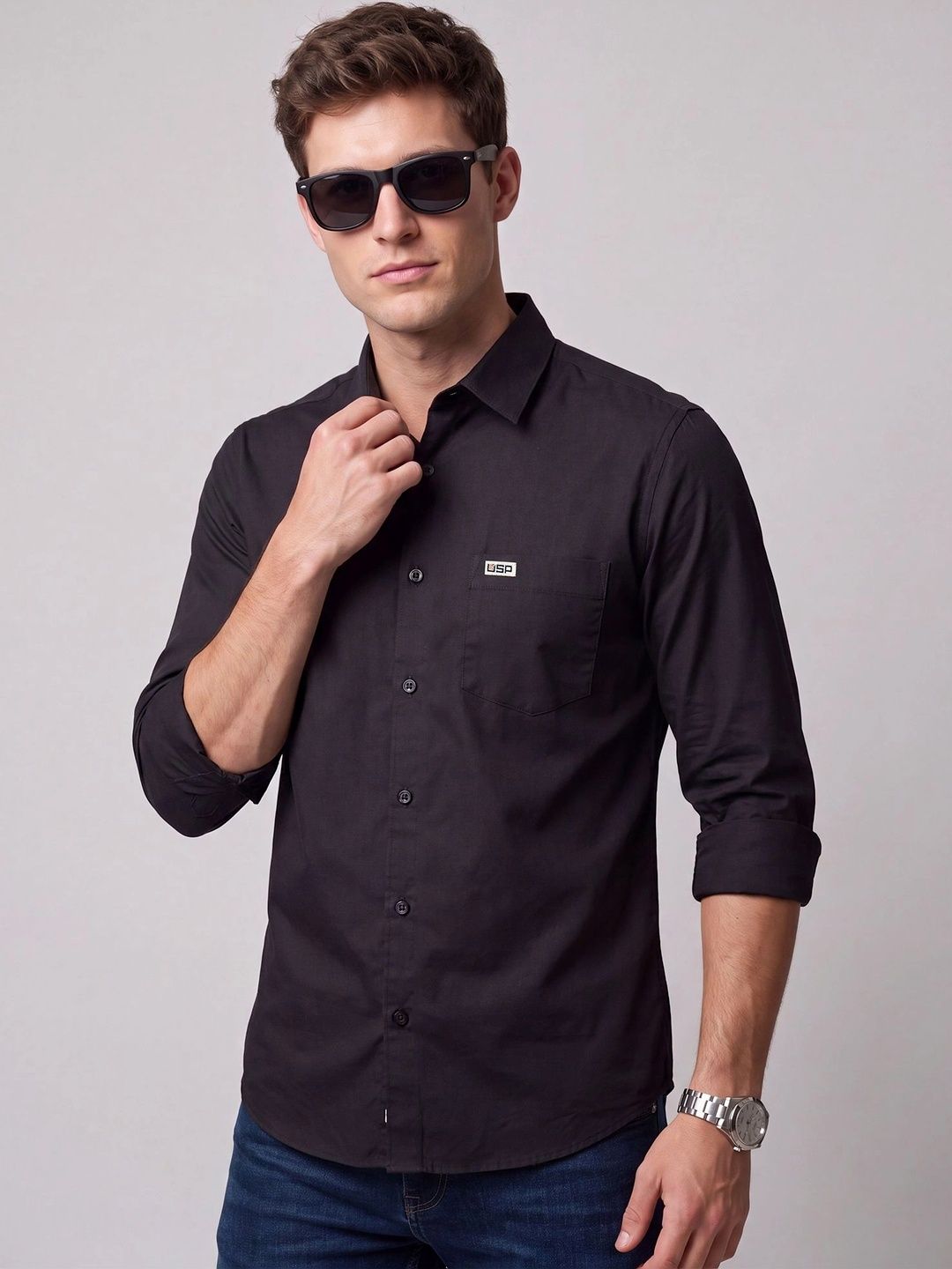 U.S. PITCHERS Men Modern Slim Fit Casual Shirt-picture-12