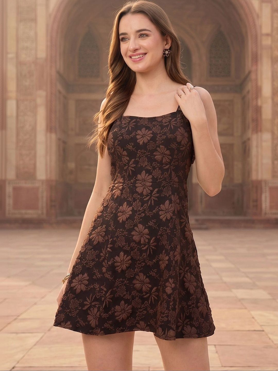 aayu Jacquard A-Line Mini Dress-picture-53