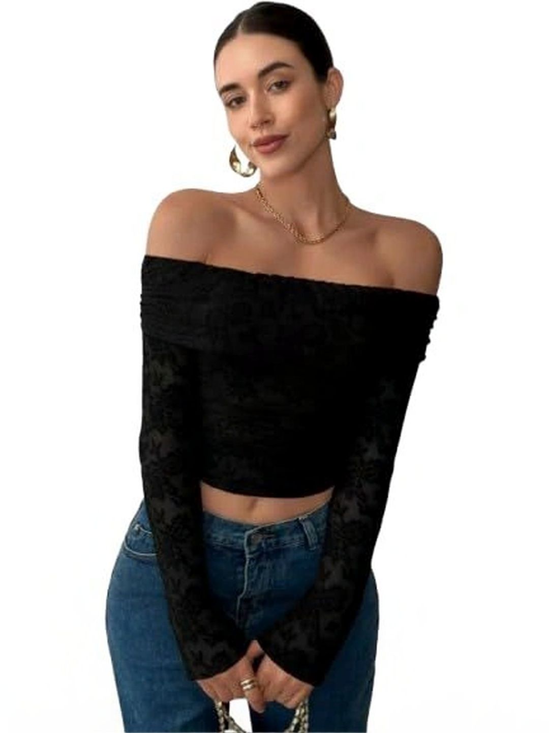 OOTDFY Off-Shoulder Satin Long Dress-image-37