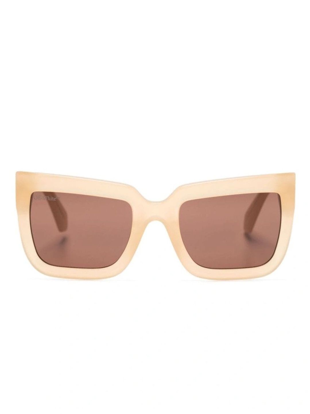 Off-White Unisex Brown Lens & Yellow Rectangle Sunglasses with-image-33