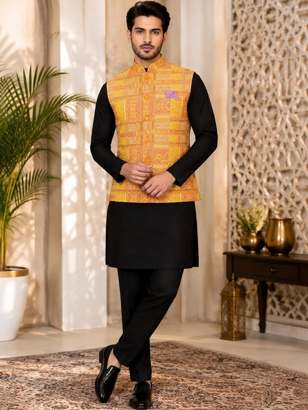 TRENDS OF ETHNIC Woven Design Brocade Nehru Jackets-picture-40
