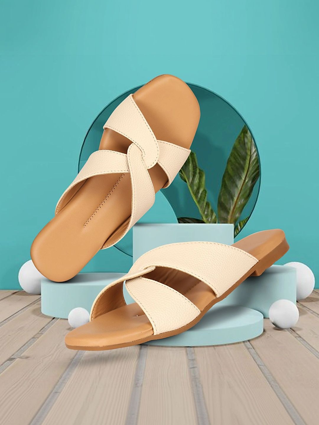 CORSICA Women Textured Open Toe Flats-image-11