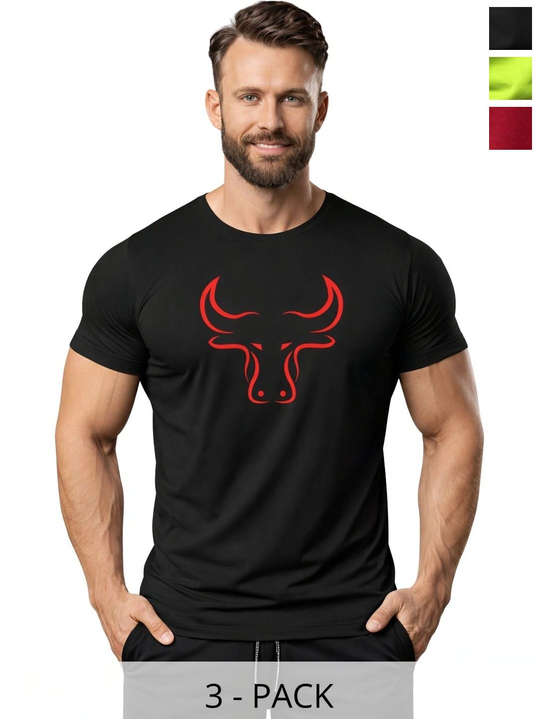 3Colors Men 3 Printed Moisture Wicking T-shirt-picture-17