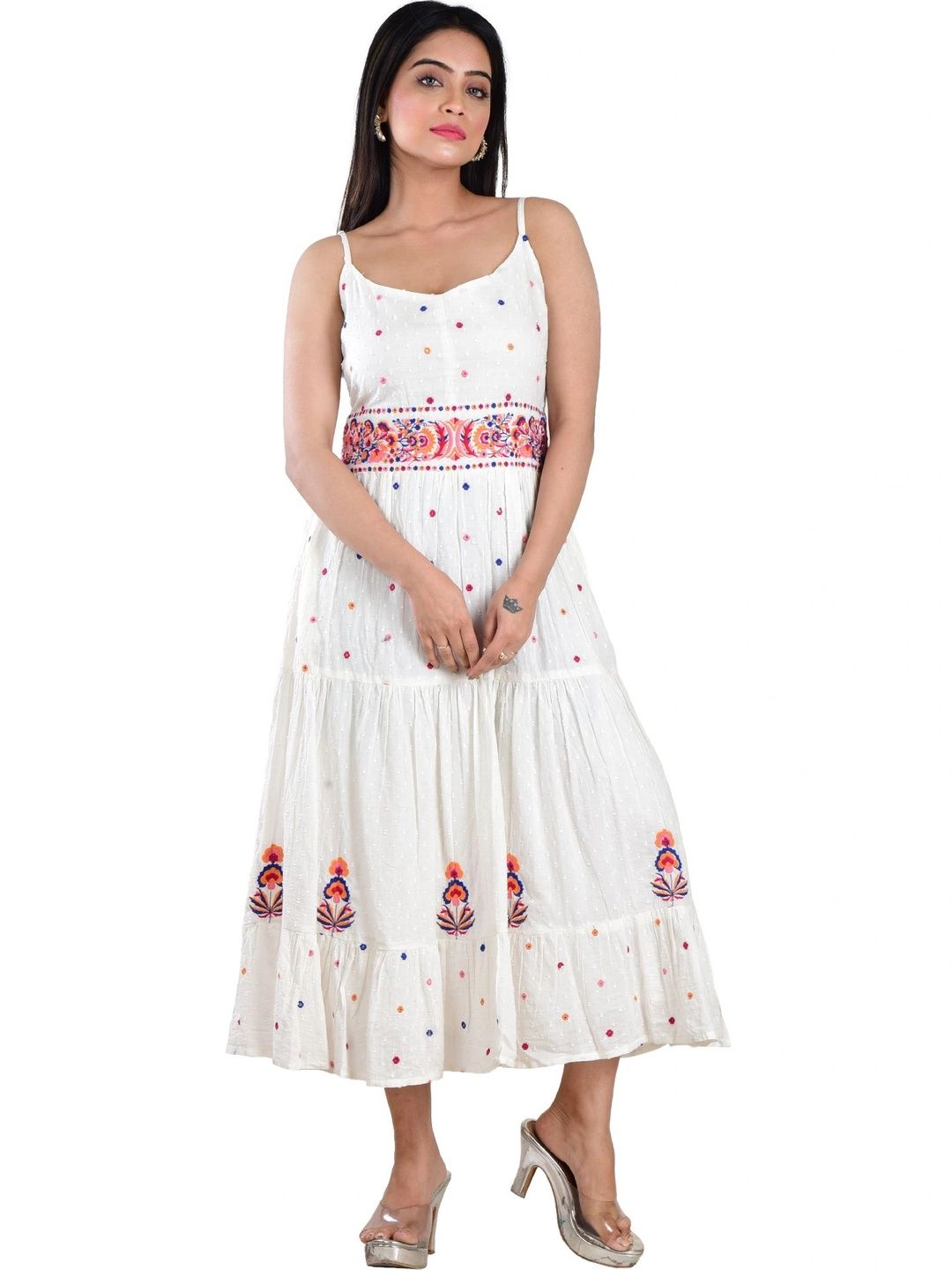 Clothe Funn Embroidered A-Line Midi Dress-picture-3