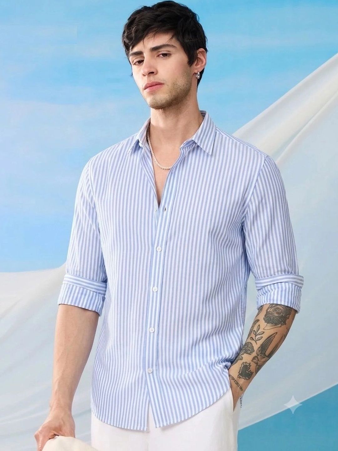 QUINTON Men Classic Striped Casual Shirt-picture-55