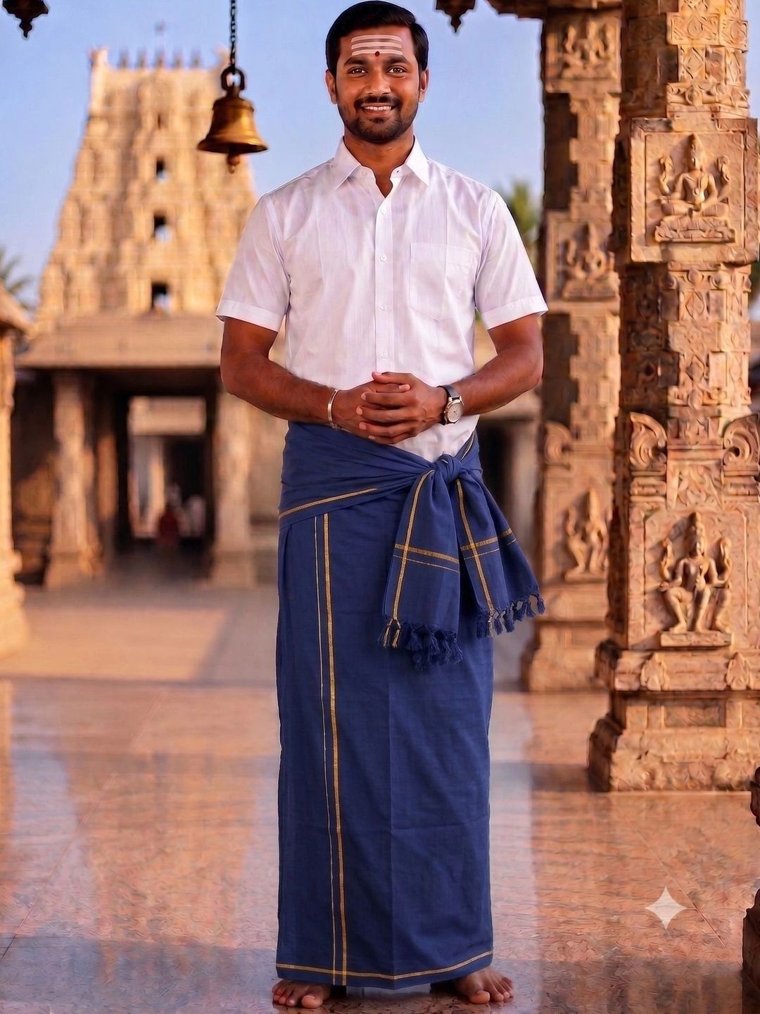 Hornbill Enterprises Men Striped Cotton Dhoti Dhotis-picture-35