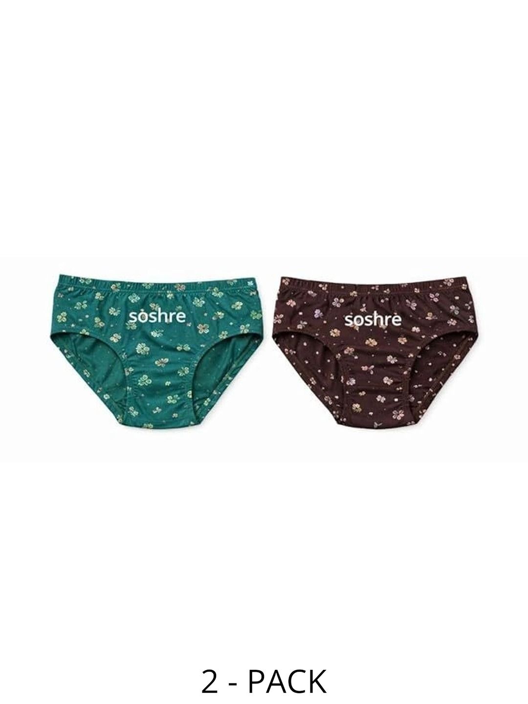 SOSHRE Women Pack of 2 Printed Assorted Cotton Basic Briefs-image-21