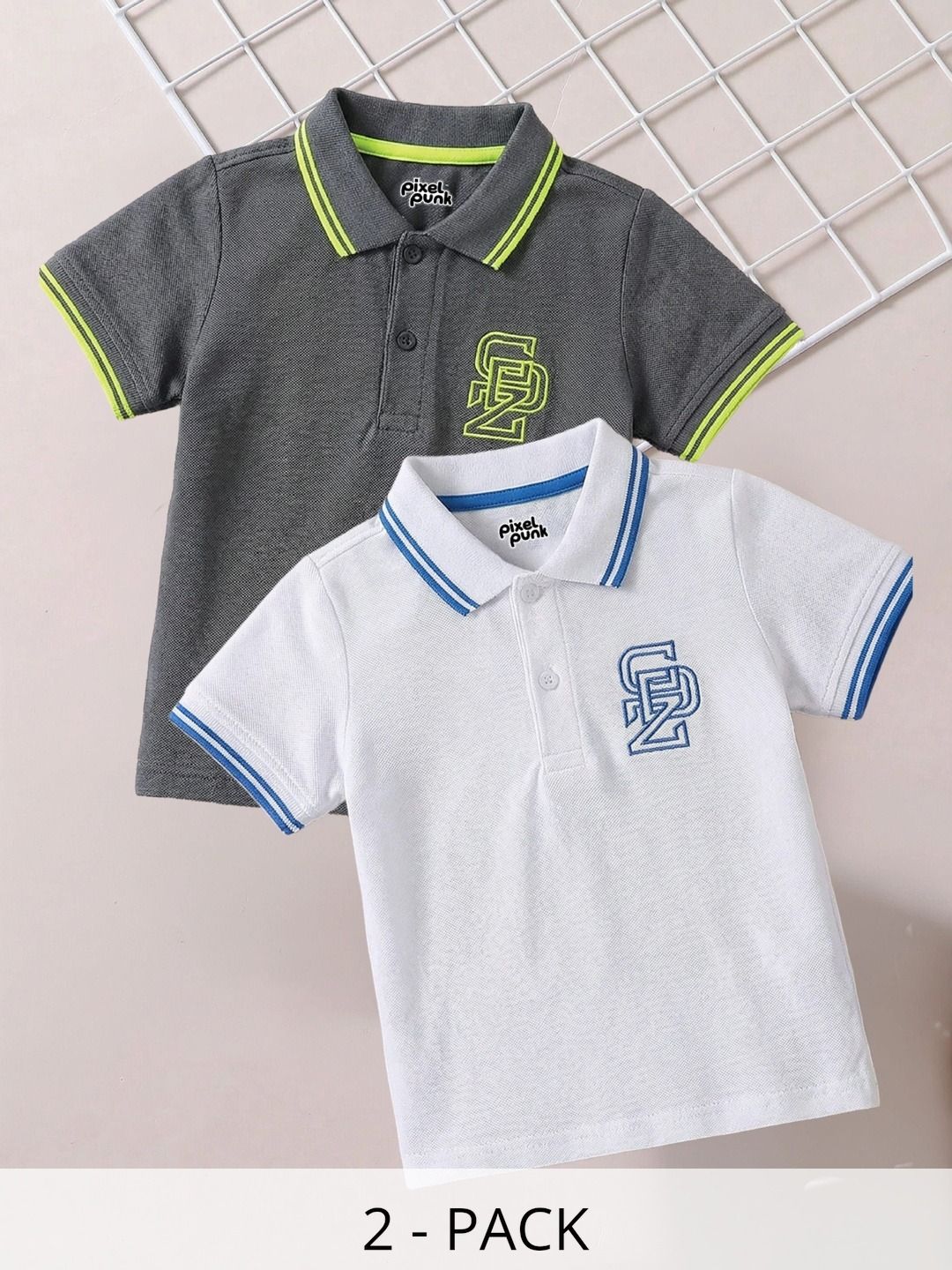 Pixel Punk Boys Brand Logo 2 Polo Collar T-shirt-picture-20
