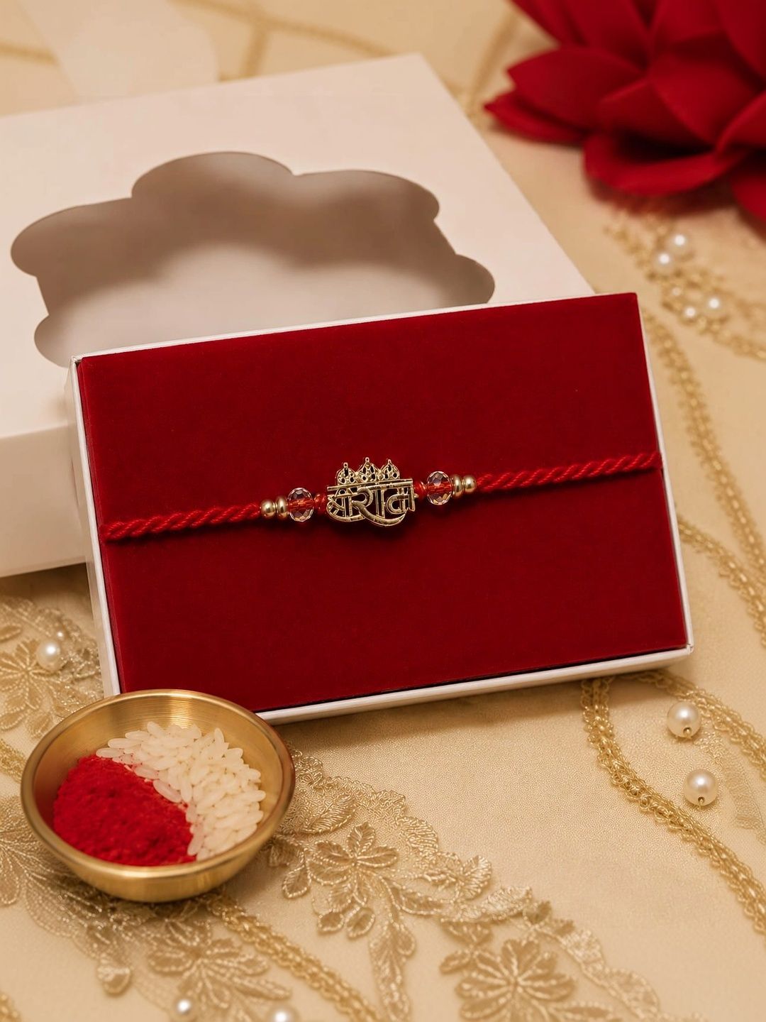 URBAN KANYA Beaded Thread Rakhi With Roli & Chawal-picture-36