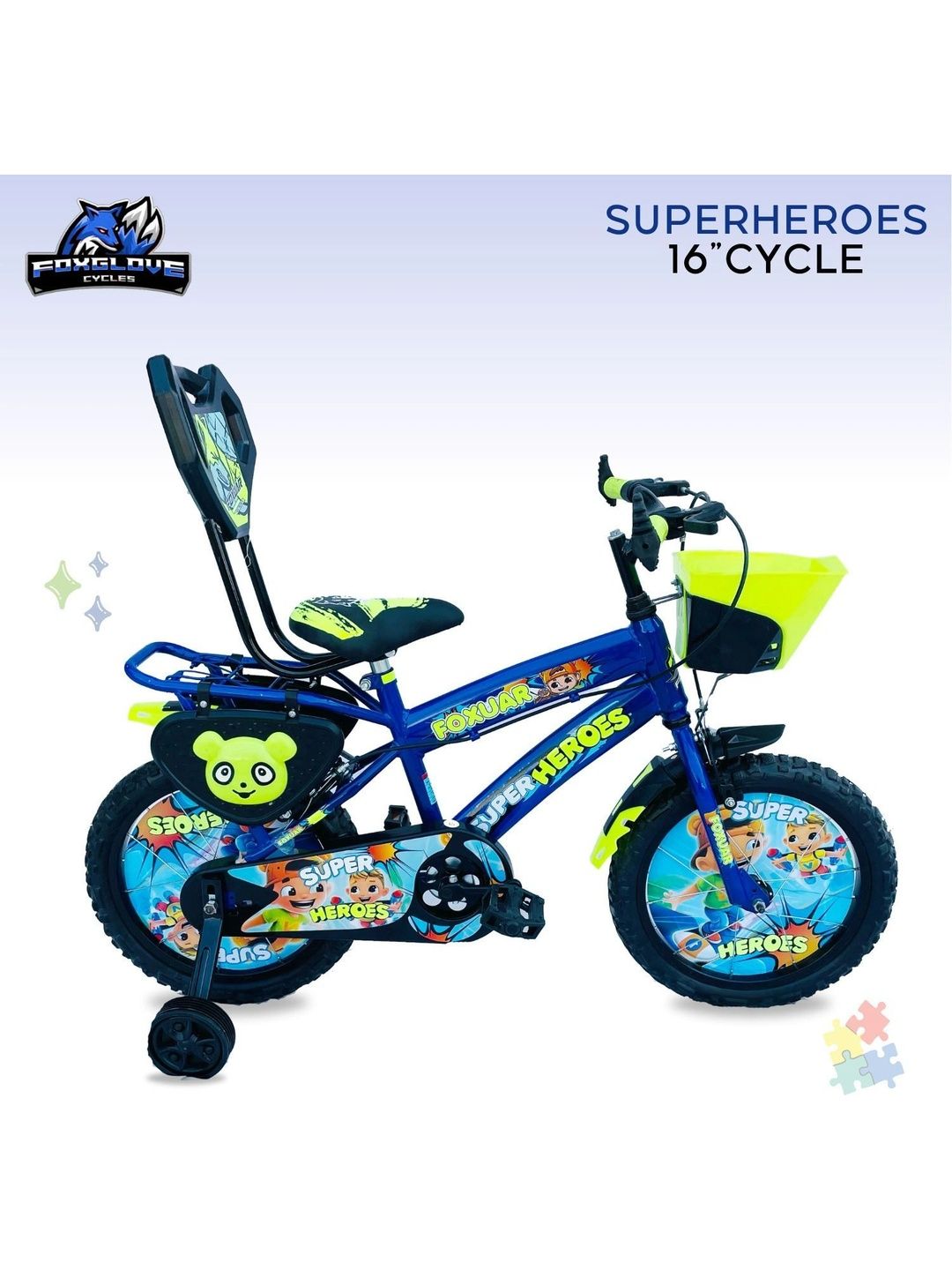FOXGLOVE SUPERHEROS Patterned Glossy Bicycle - 16 Inch-picture-14