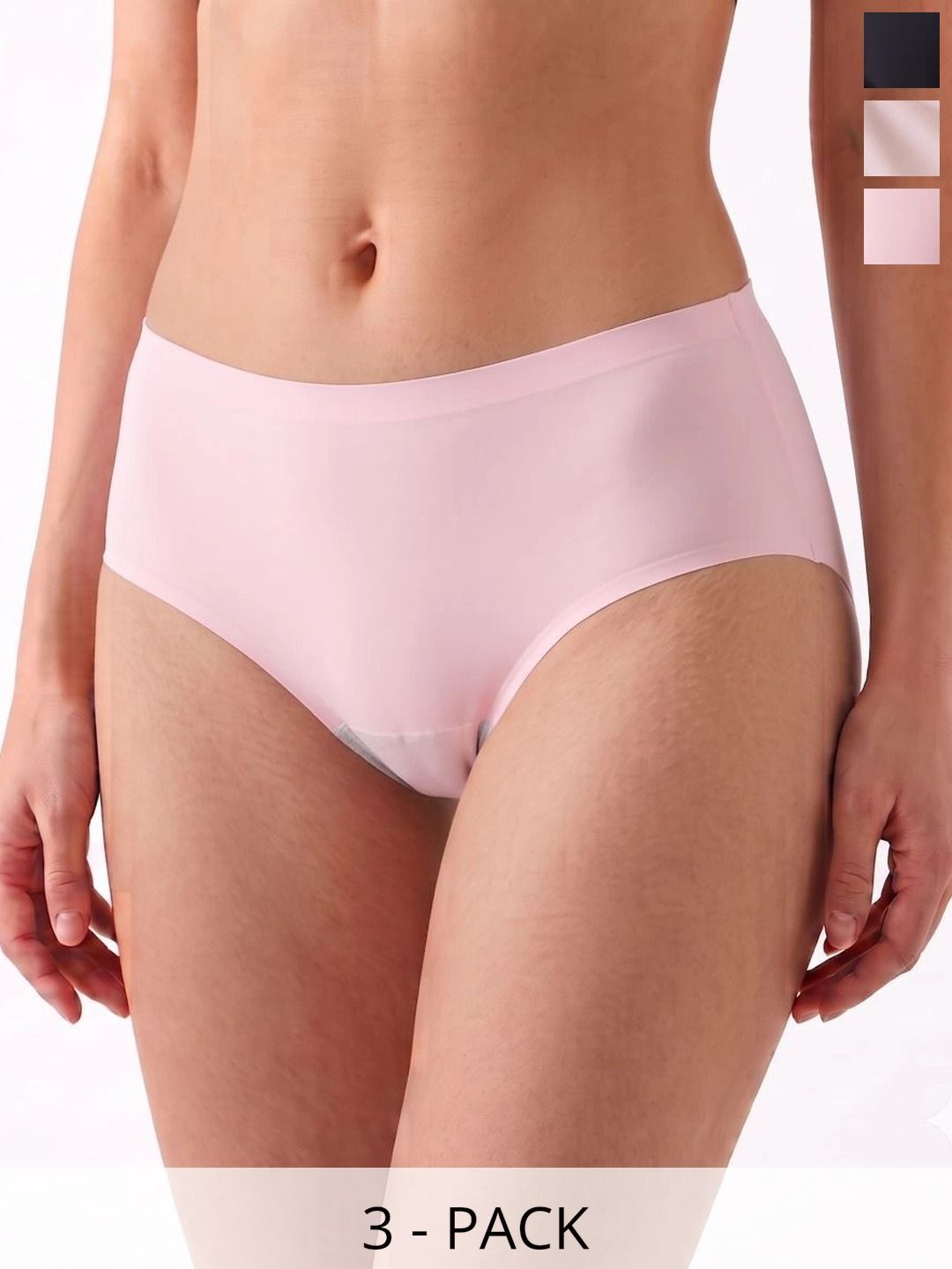 Fimalia Women Pack of 3 Seamless Assorted Basic Briefs-picture-18
