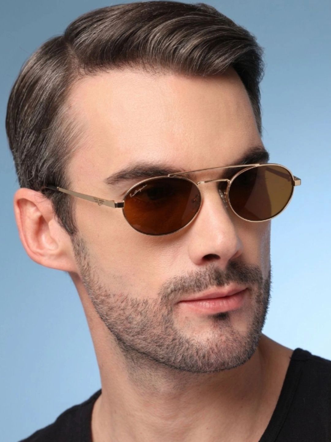 Red Tape Unisex Brown Lens & Gold Frame Oval Sunglasses with UV Protected Lens-picture-56