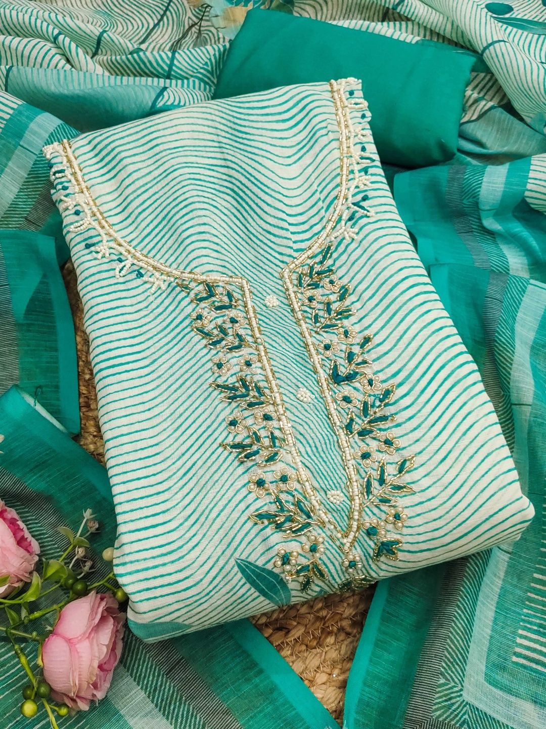 Maroosh Embellished Unstitched Dress Material-picture-28