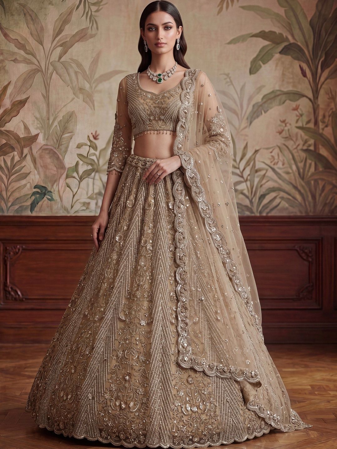 Vruxon Embellished Sequinned Semi-Stitched Lehenga & Ready to Wear Blouse With Dupatta-picture-28