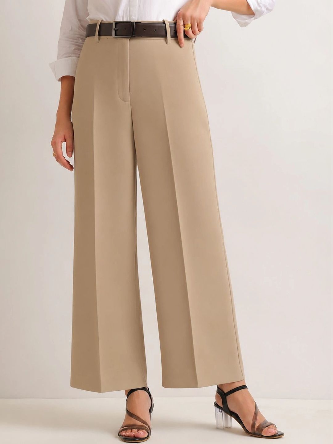 Hancock Women High-Rise Wrinkle Free Trousers-picture-16