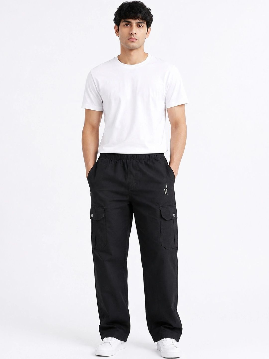 MOUNTAIN COLOURS Men Regular Fit Brand Logo Cargos-picture-41