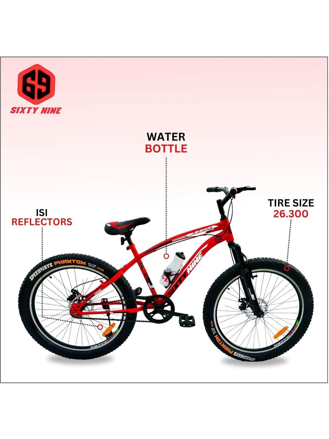 FOXGLOVE 69 Patterned Glossy Bicycle - 26 Inch-image-43