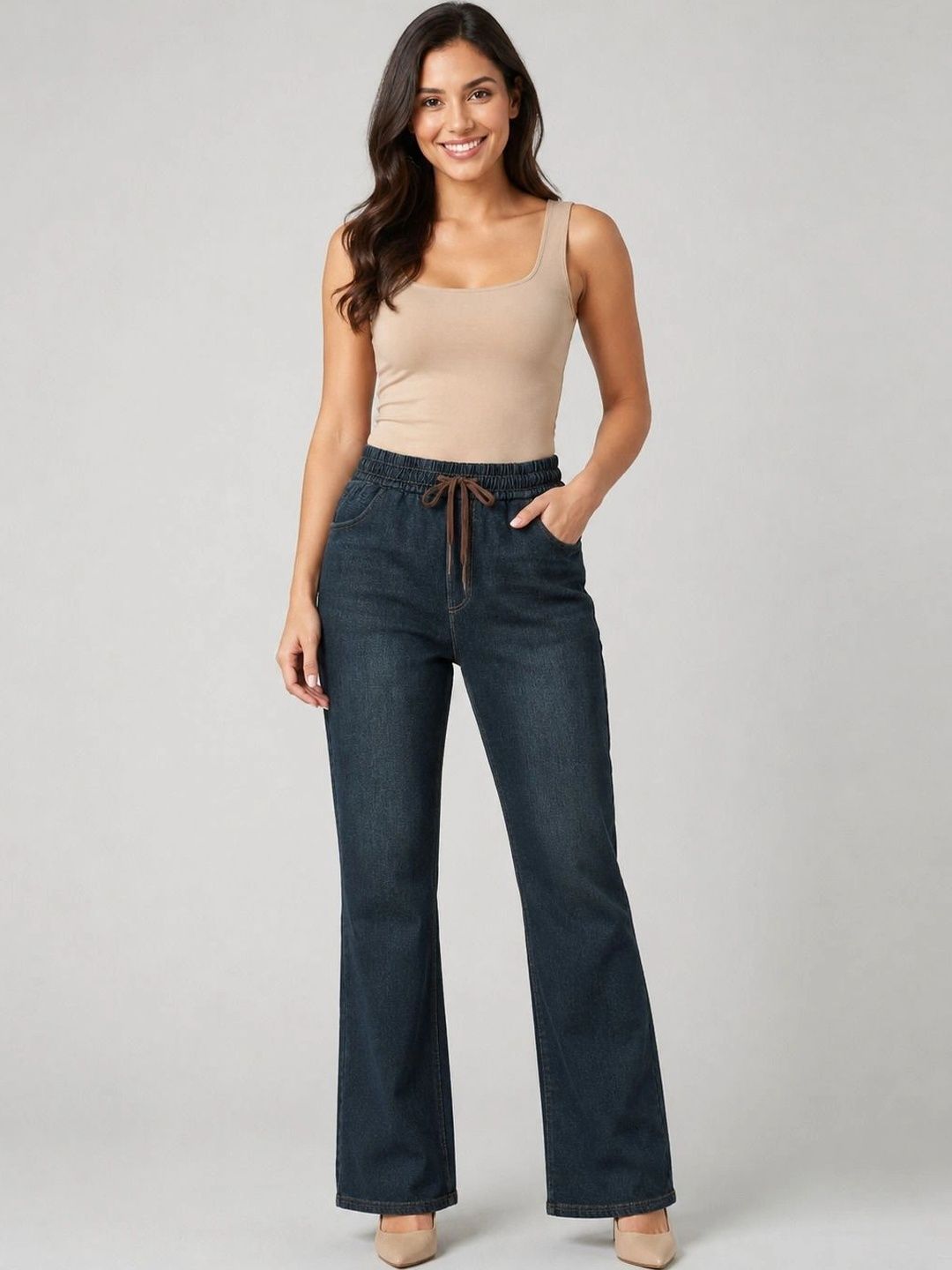 BADMAD Mid-Rise Denim Thermal Bottoms-picture-6