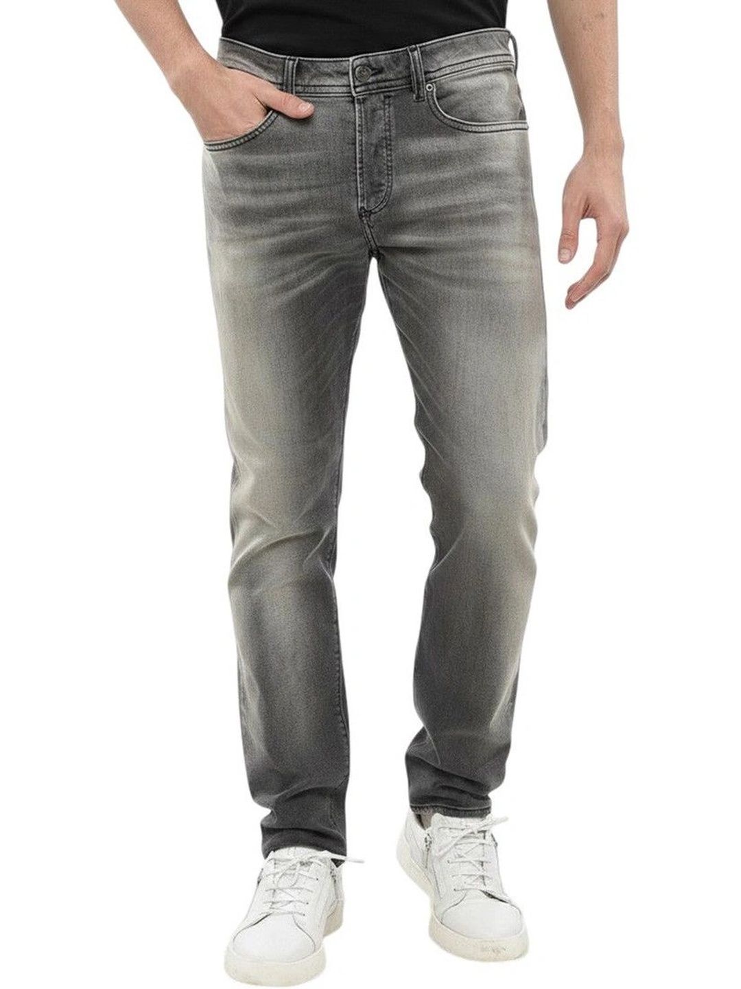 DIESEL Men Slim Fit Mid-Rise Low Distress Jeans-picture-30