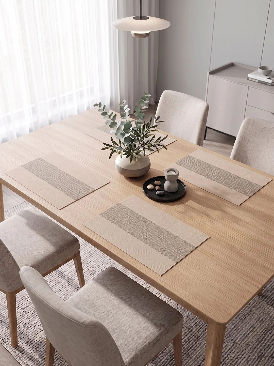Myntra Elegant Homes 4-Pcs Beige Printed Rectangle Table Placemats-picture-15