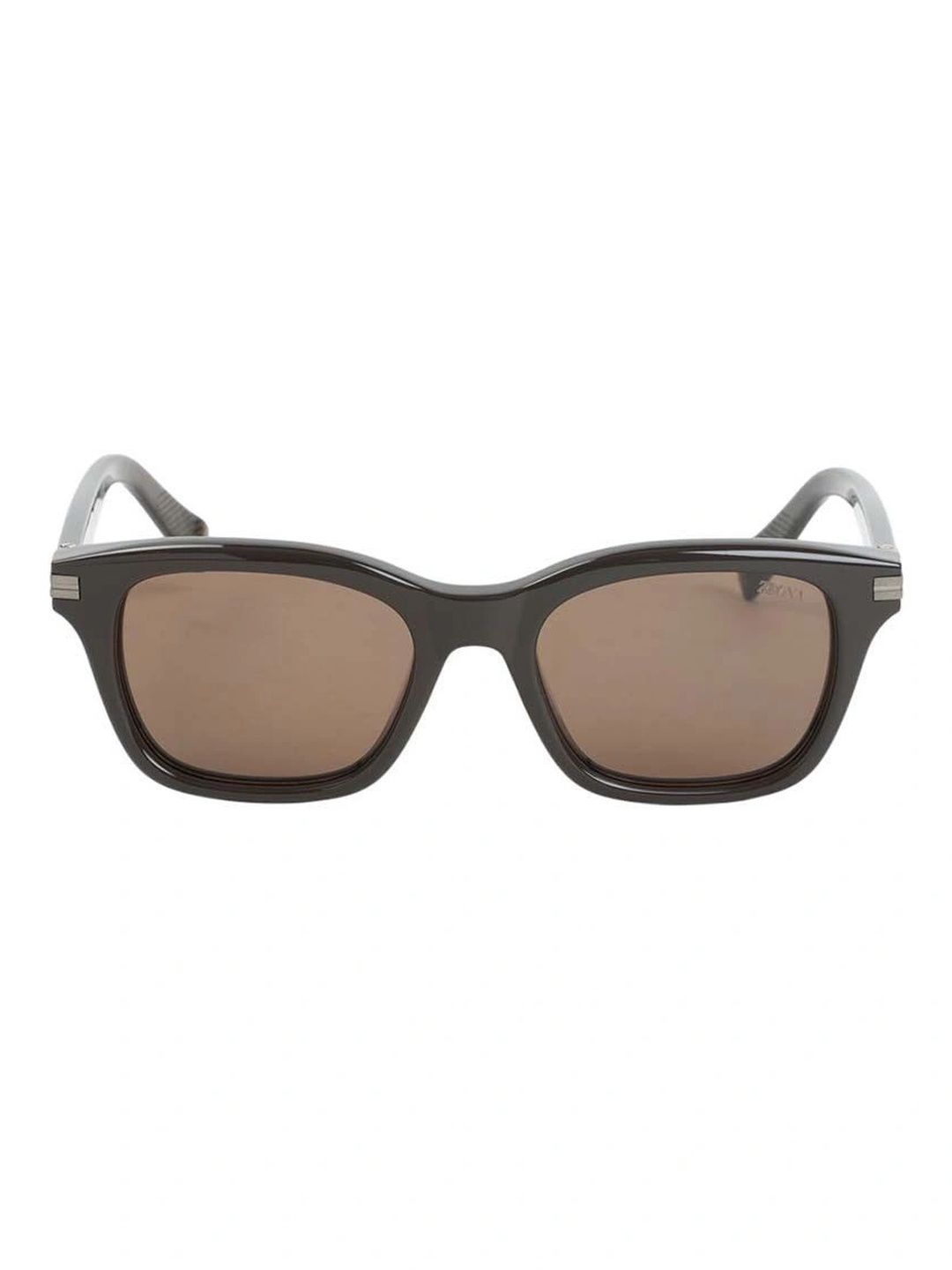 Zegna Men Brown Lens & Black Rectangle Sunglasses with-image-28