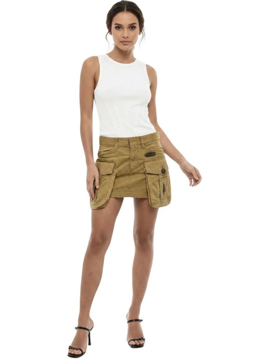 Dsquared2 Women Cotton Utility or Military Inspired Mini Straight Skirt-picture-32