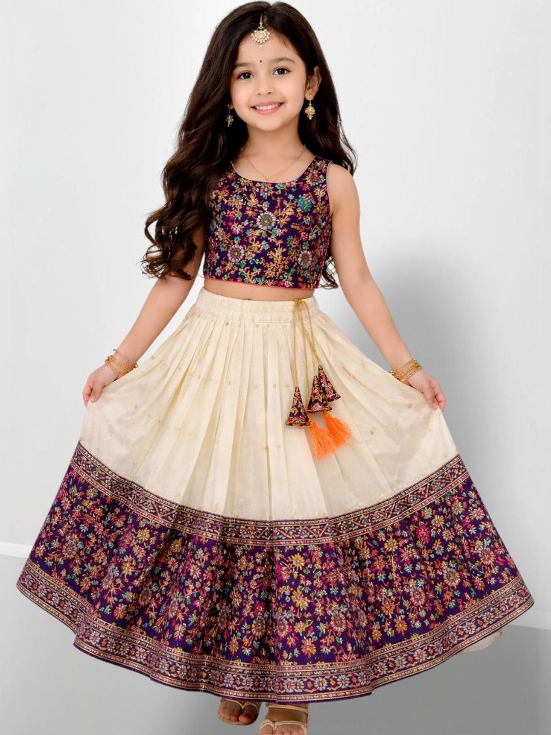 Lolark Girls Printed Ready to Wear Lehenga &-picture-46