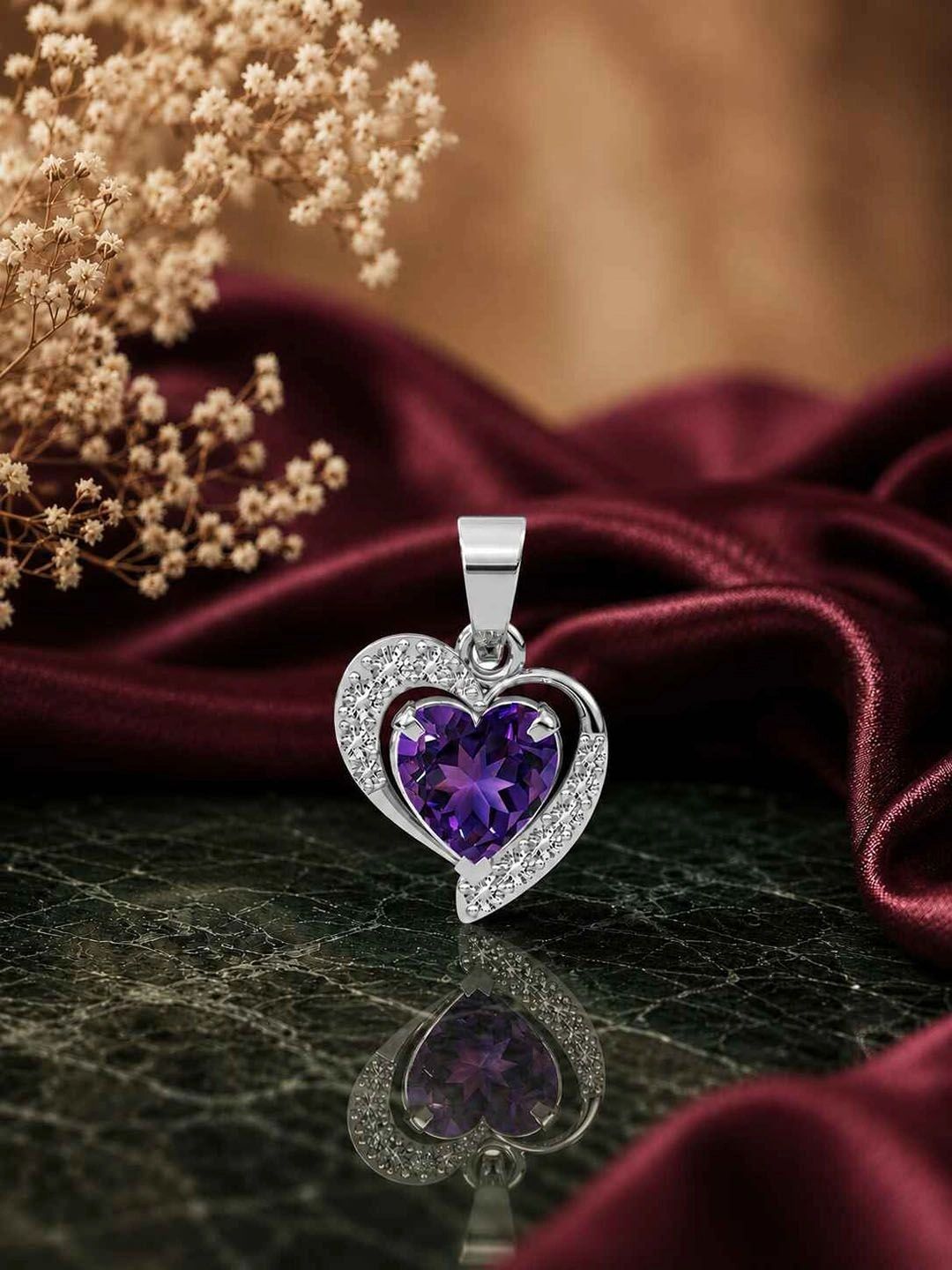 Clara Rhodium-Plated Heart Shaped Pendants-picture-26