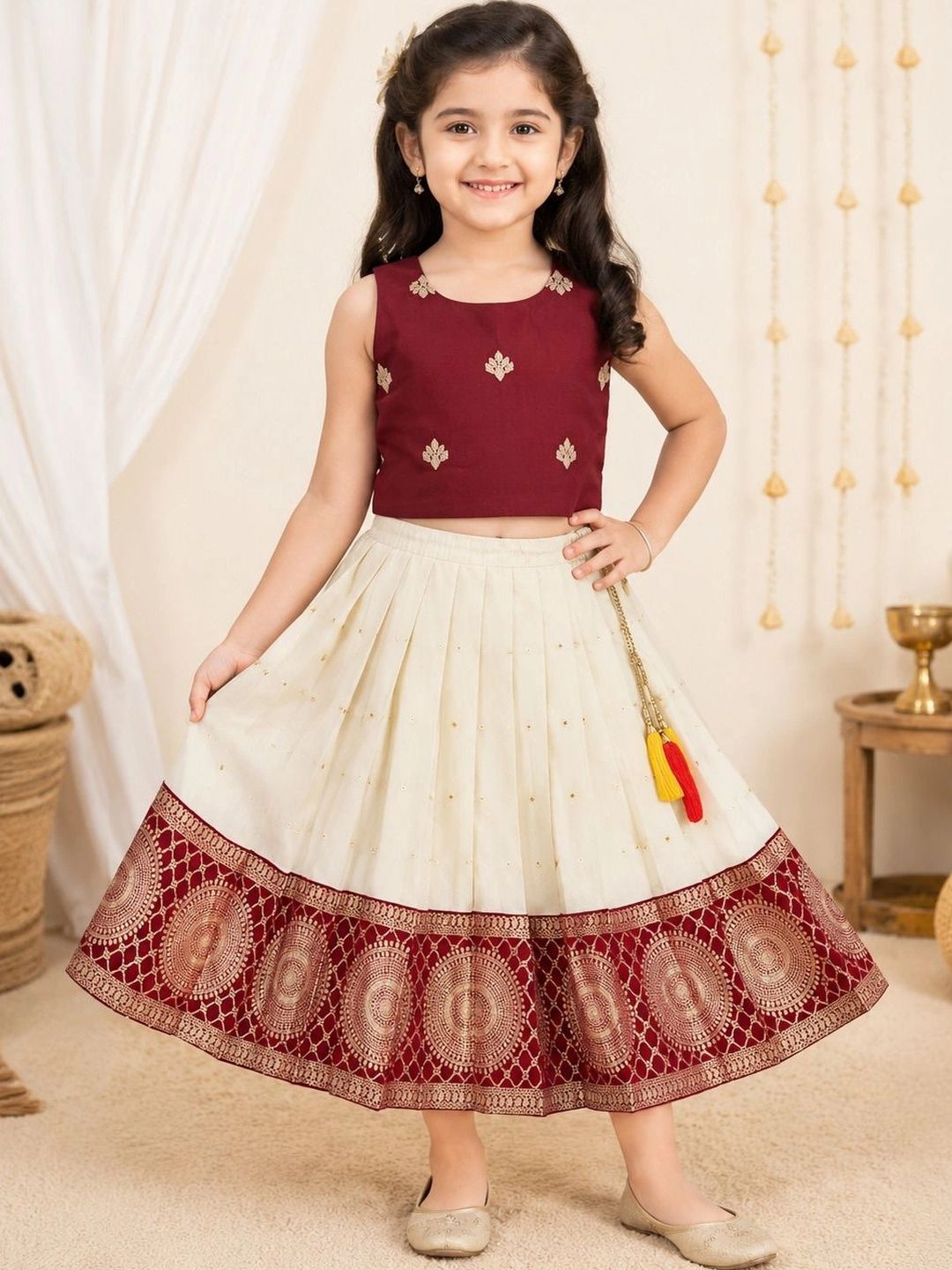 Lolark Girls Embroidered Ready to Wear Lehenga &-picture-52