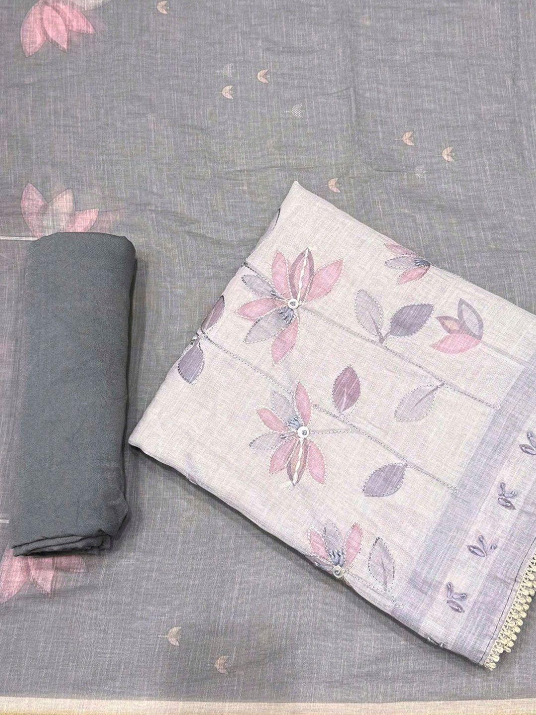 Biba Linen Unstitched Dress Material-image-43