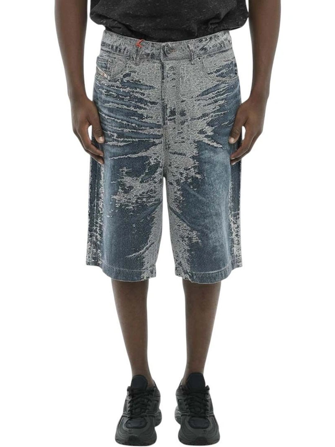 DIESEL Men Washed Printed Loose Fit Denim Shorts-picture-14
