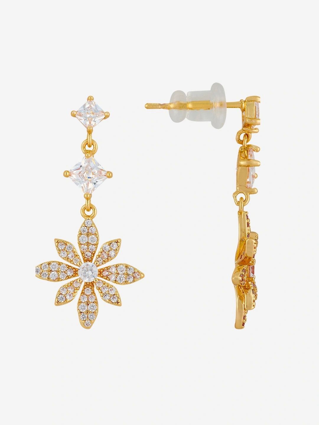 Kushal's Fashion Jewellery Floral Drop Earrings-picture-27