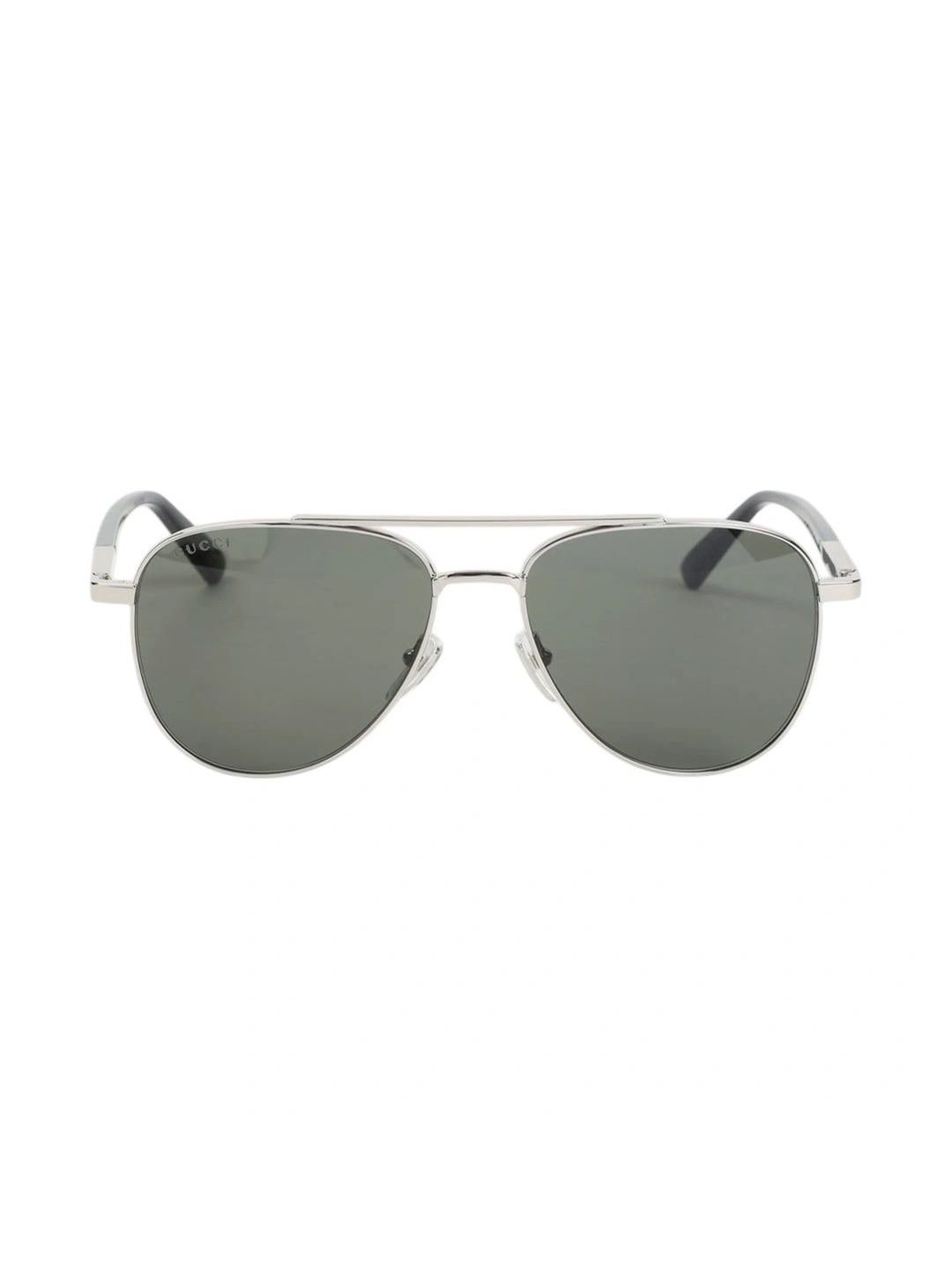 Gucci Unisex Grey Lens & Silver-Toned Aviator Sunglasses with-image-26