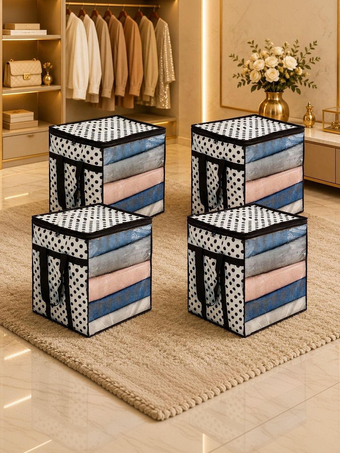 AARON INC Black Set of 4 Reusable Multi-Utility Organisers-picture-48