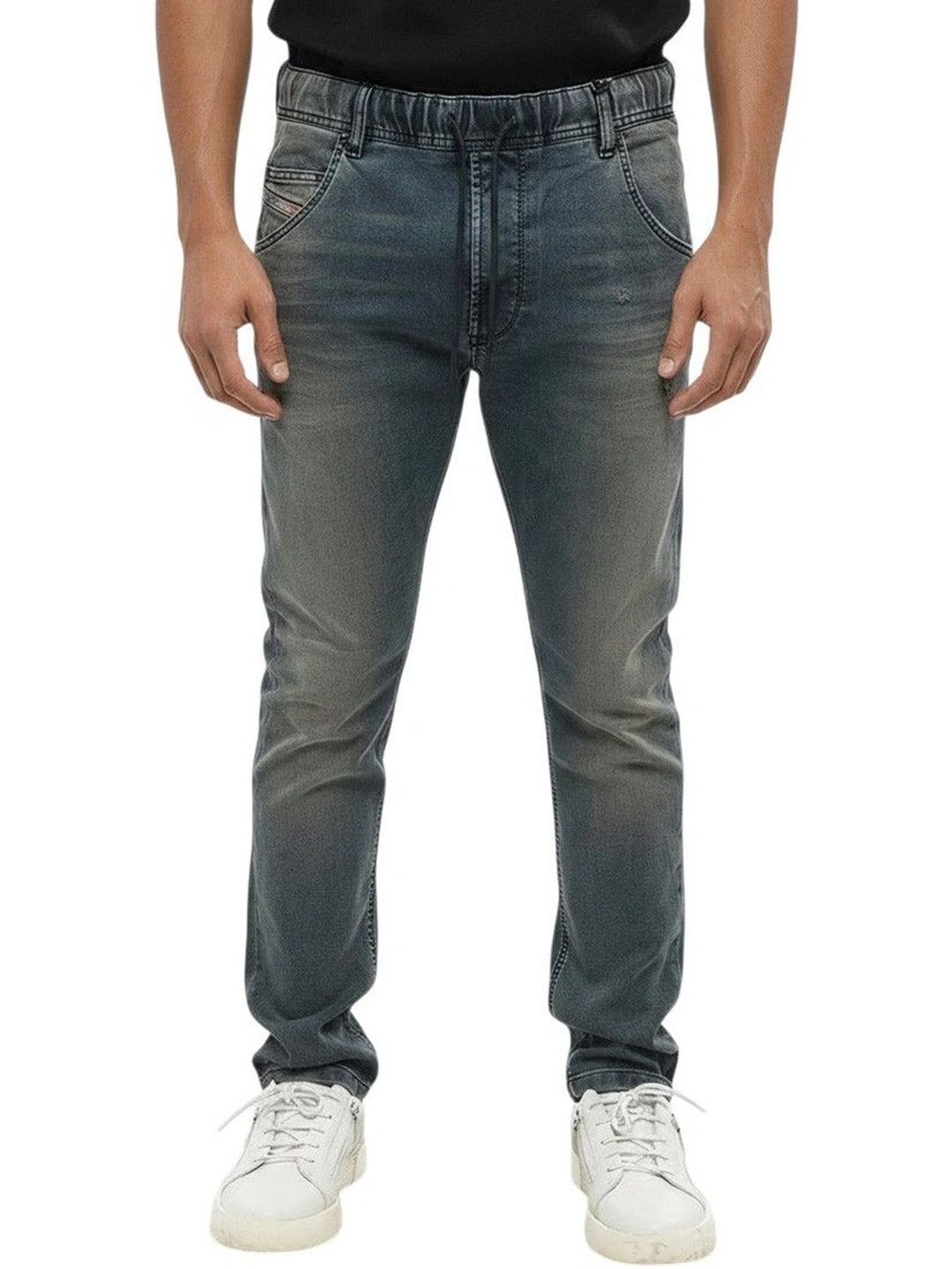 DIESEL Men Regular Fit Mid-Rise Low Distress Jeans-picture-19