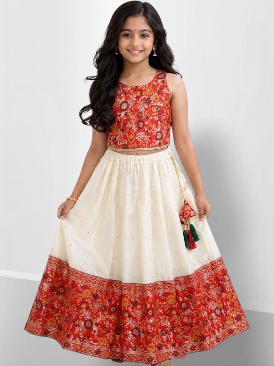 Lolark Girls Printed Ready to Wear Lehenga &-picture-6