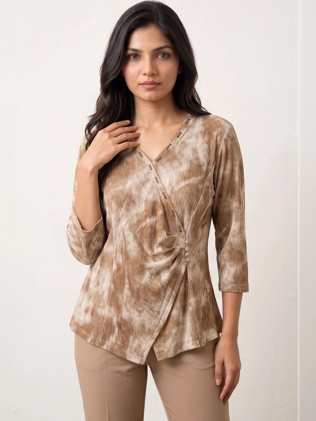 MASK Tie and Dye Cotton Wrap Top-picture-37