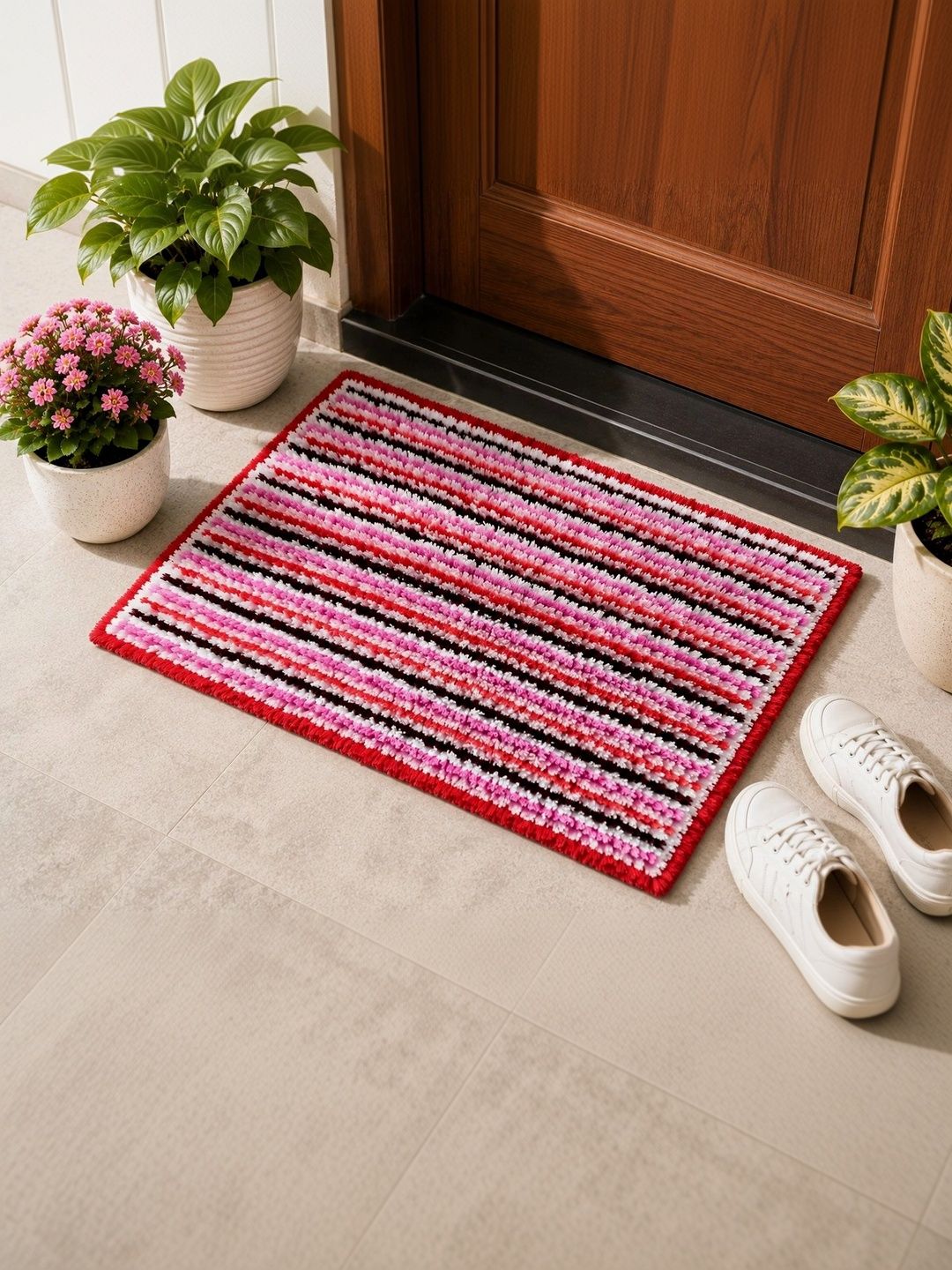 AaHo Decor Pink Striped High Absorbent Doormats-picture-19