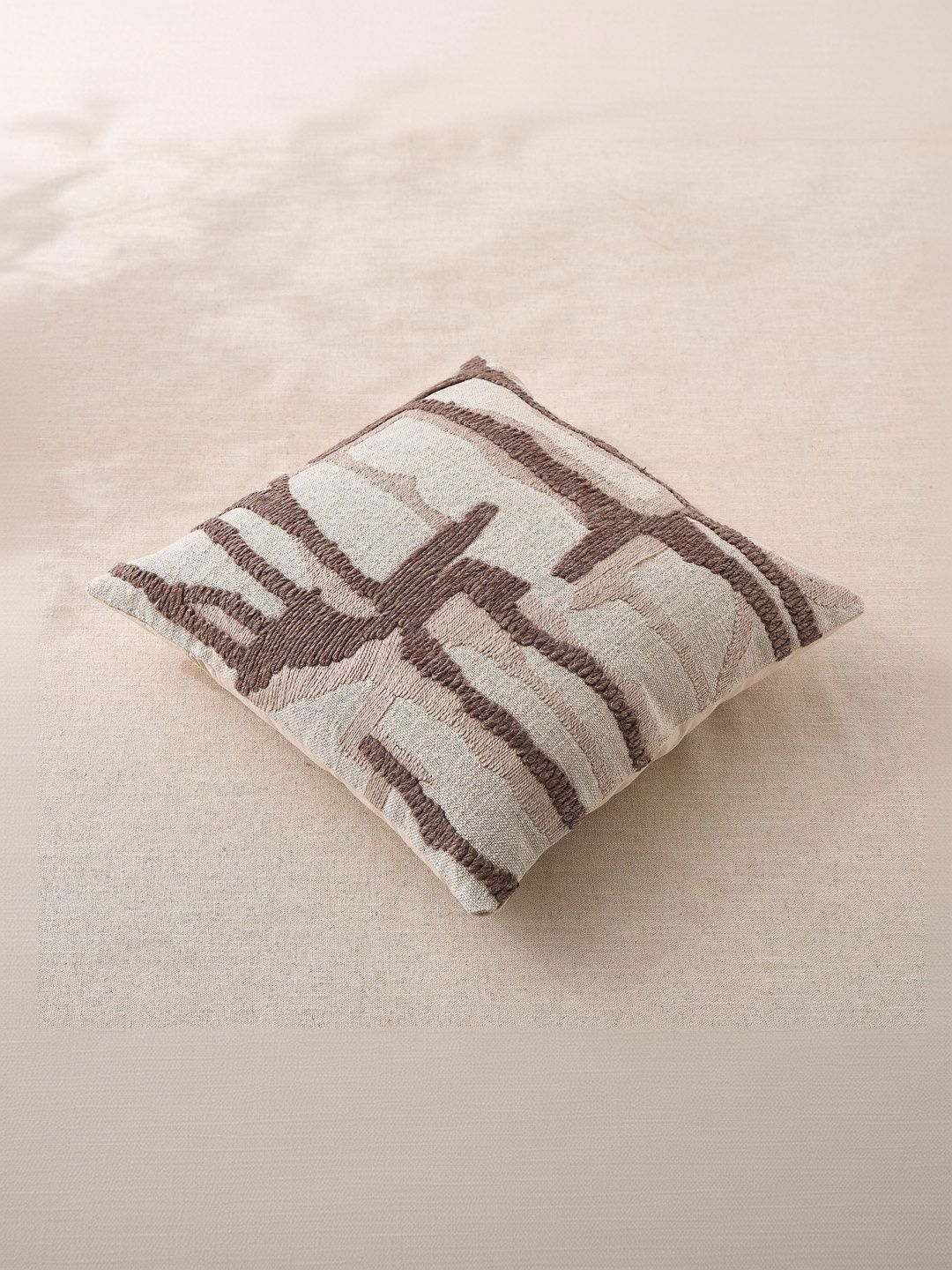 Home Centre Beige Abstract Square Cushion Covers-picture-18