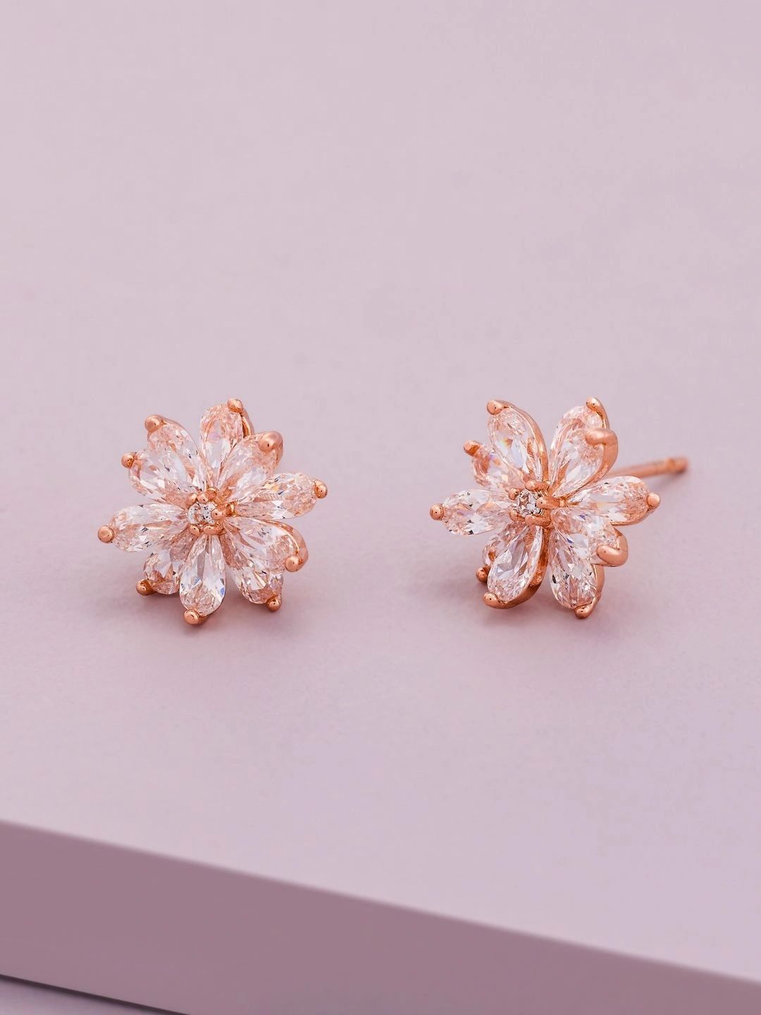 Kushal's Fashion Jewellery Floral Studs Earrings-picture-51