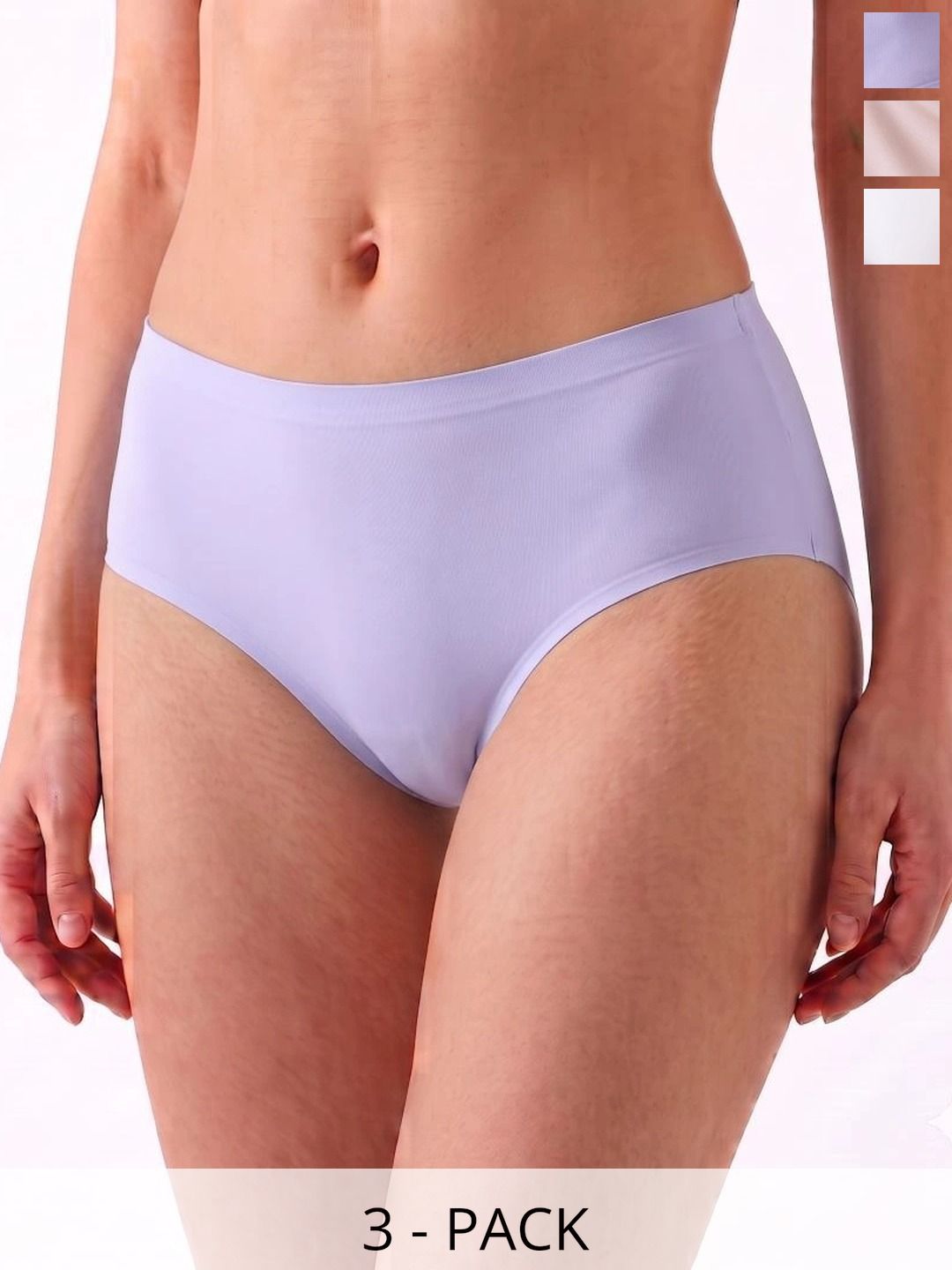 Fimalia Women Pack of 3 Seamless Assorted Basic Briefs-picture-17