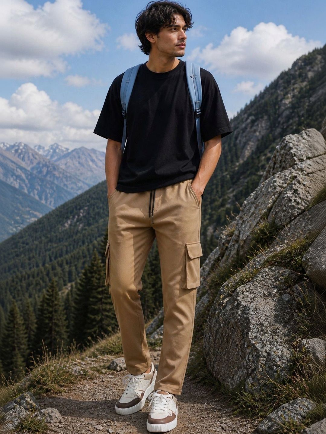 SZN Men Cotton Solid Mid-Rise Smart Trousers-picture-21