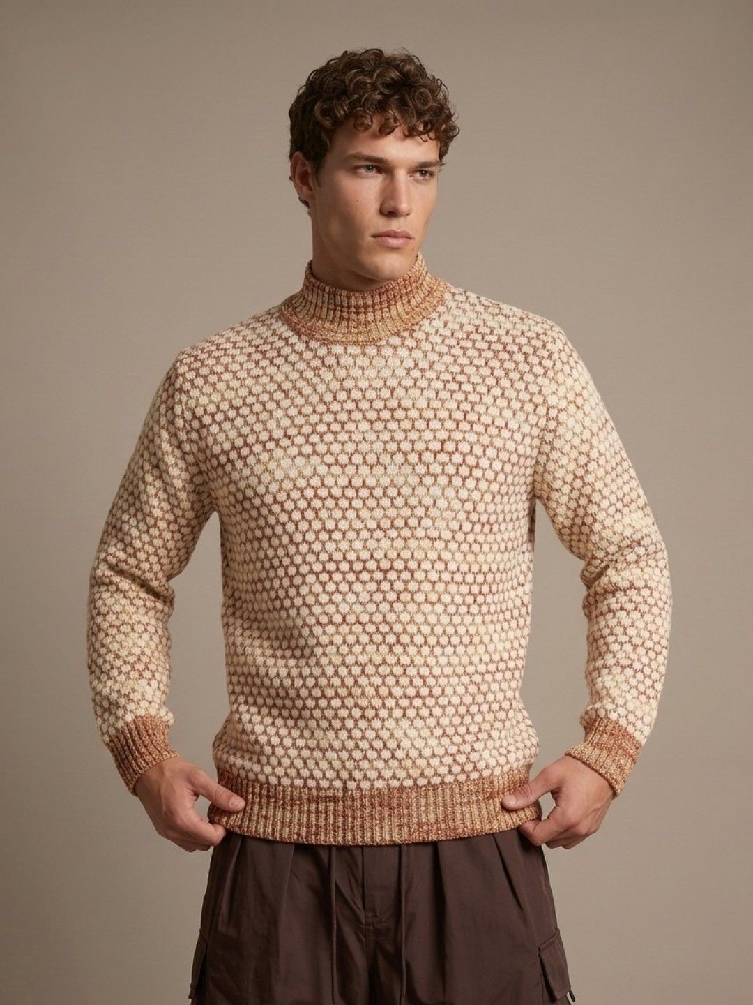 glitchez Self Designed High Neck Knitted Pullover-picture-33